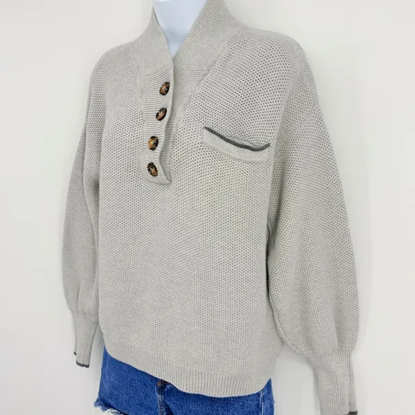 Lunya Sweater Silk Organic Cotton XS/S Quiet Luxury‎ Scandinavian Coastal - Image 2