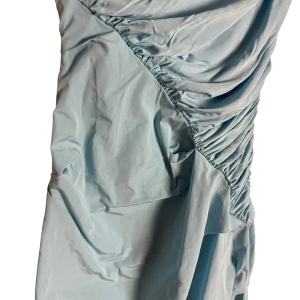 Paris Georgia Kaya Light Blue Ruched Sleeveless Maxi Dress Size S - Image 8