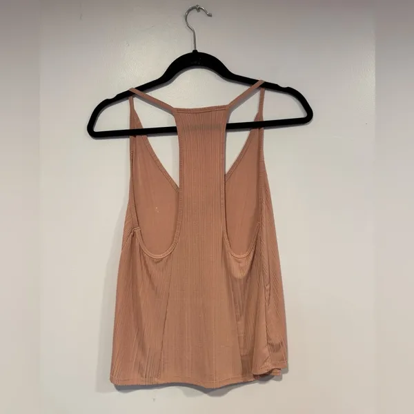Pink flowy ribbed free people strappy tank‎ top - Image 4