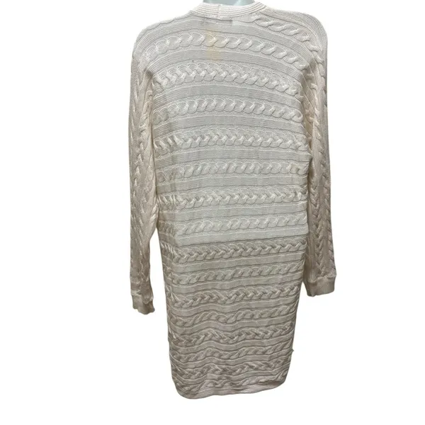 Lauren Ralph Lauren LRL Black Label Ivory Cableknit Open Cardigan Sz L/XL Cozy - Image 4