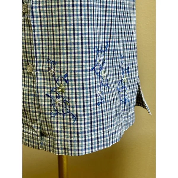 Cabin Creek Vintage Y2K Embroidered flower pattern Shirt Women's Large Sleeveless ButtonUp - Image 2