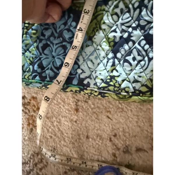 Vera Bradley Y2k Green Blue Paisley Quilted Cotton Crossbody Bag Organizer - Image 4