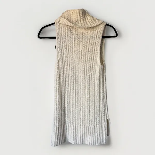 Hollister California Cream Sleeveless Cowl-neck Knit Tunic Sweater - SZ XS - Image 4