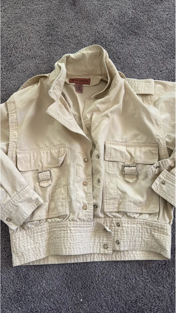 Vintage Beige Jacket Tan Size XS - Image 4