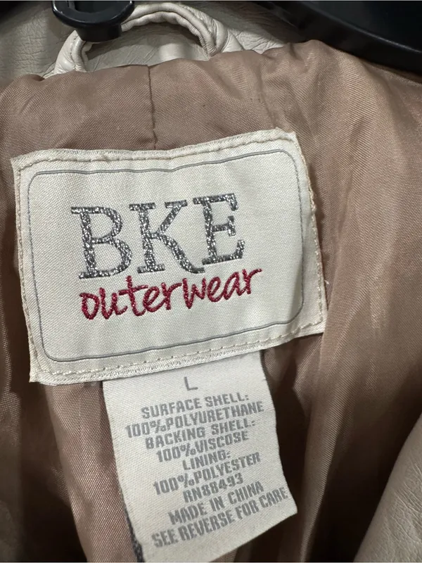 Buckle BKE Taupe Leather Moto Jacket - Image 3