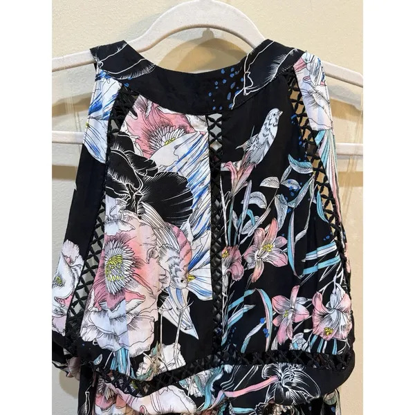 Jasse Endless Summer Maxi Dress Floral Halter Open Back‎ Bow Size XL - Image 4