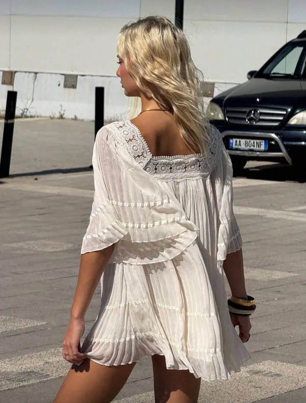 Boho mini dress White Size XXS - Image 2