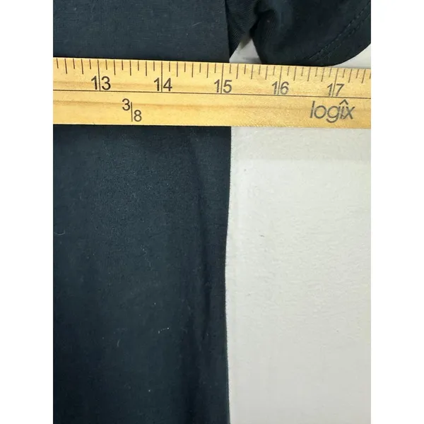 LOGO Lori Goldstein Black Maxi Dress‎ Womens XXS Eyelet Hem Pockets Minimalist - Image 7