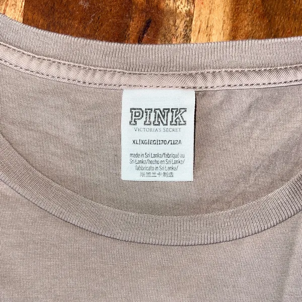 PINK Victoria's Secret Light Tan Short Sleeve Tee Size XL - Image 2
