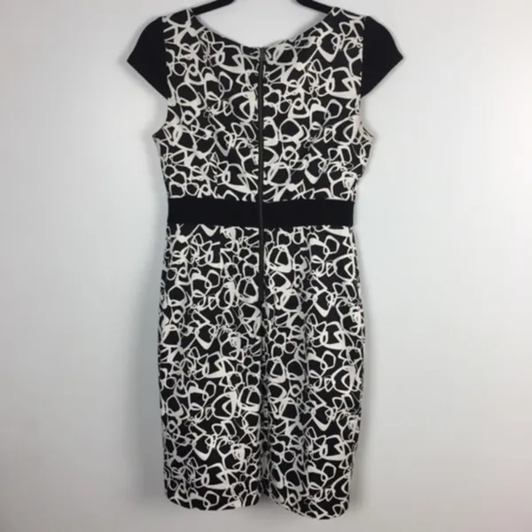 Marc New York Print Ribbed Panel Cap Sleeve‎ Dress Size 2 - Image 8