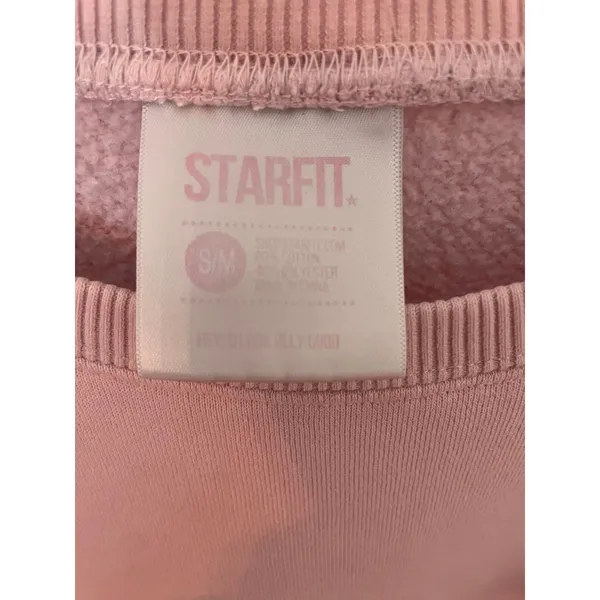 Starfit Pink Embroidered Lightning Bolt Crewneck Sweatshirt Small - Image 5