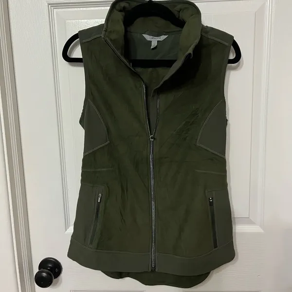 Athleta Vest Womens Small Green Outlander Fleece Zip Up‎ - Image 4