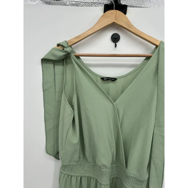 PrettyGarden Womens L Sage Green Tiered Maxi Dress Smocked Boho Cottagecore‎ - Image 8