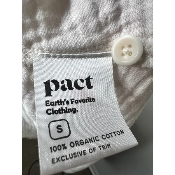 Pact Cream Gauze Midi Dress Size Small - Image 3