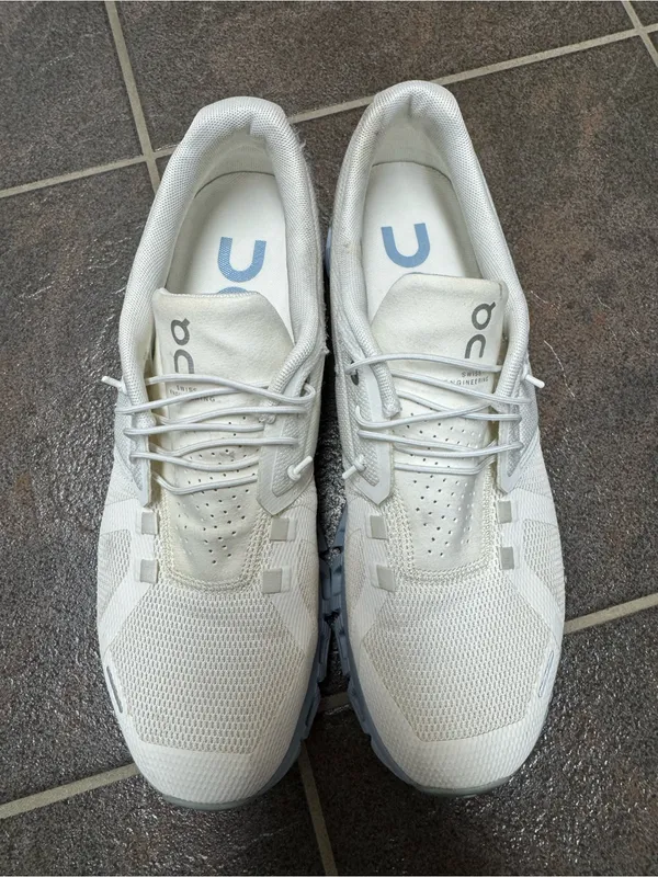 ON Running Womens Cloud 5 Gym Shoes Sneakers Trainers Chambray Blue White 10 - Image 13