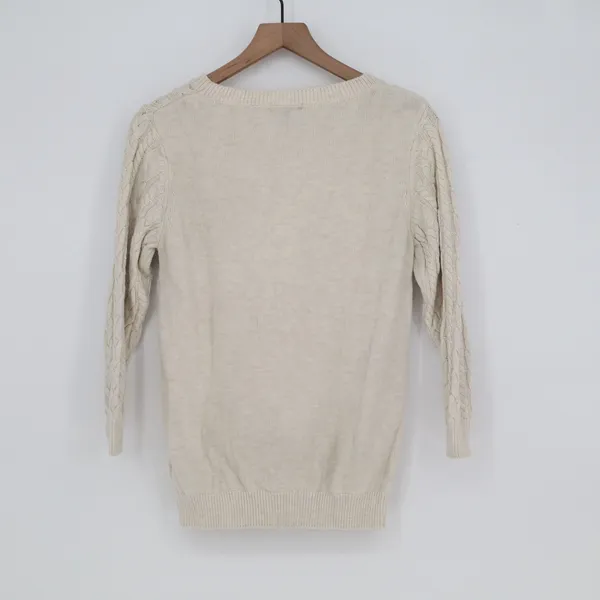 H&M Sweater Womens M Basic Cream Cable Knit Alpaca Blend Long Sleeve Excellent - Image 4