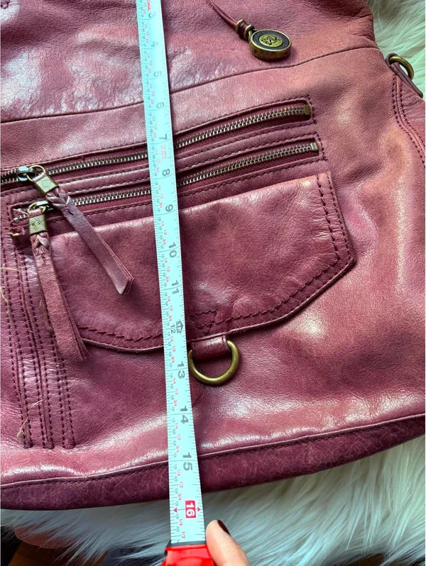 The Sak Vintage Burgundy Leather Tote Bag with Multiple Pockets - Image 10