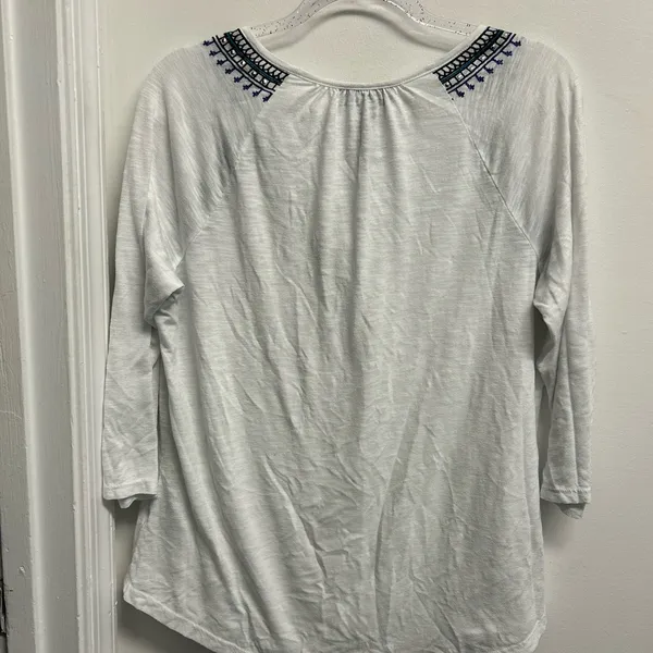 Style & Co. White Tunic with Black Embroidery - Image 4
