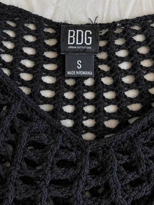 BDG Urban Outfitters Black Open-Knit Crochet Top - Image 4