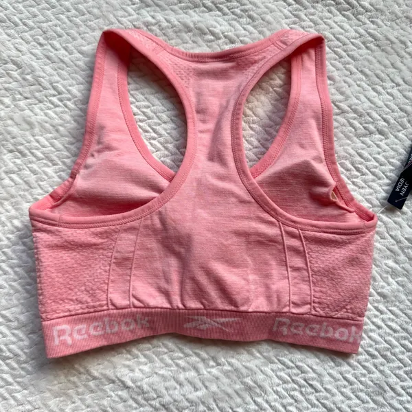NWT Reebok Sports Bra Womens S Pink Racerback Seamless Gym Yoga Activewear - Image 6