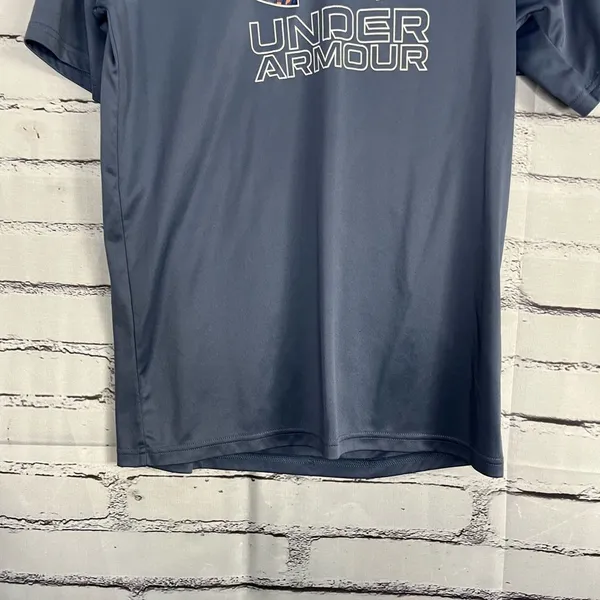 Under Armour Youth XL Navy Performance Logo Athletic Loose Fit Gym Training Tee - Image 4