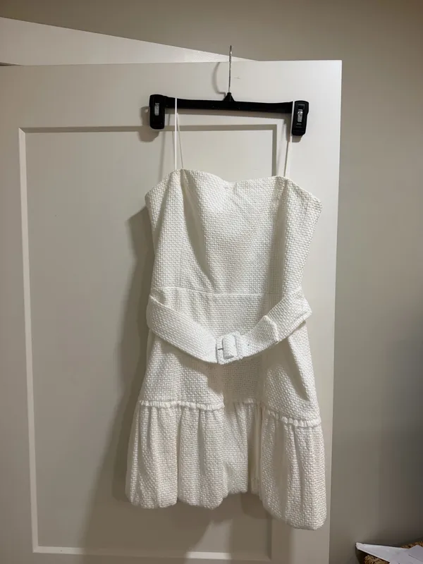 Amanda Uprichard Revolve Mini Dress White - Image 3