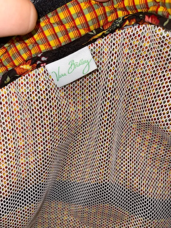 Vera Bradley Garment Black Bag with Colorful Floral & Plaid Pattern - Image 3