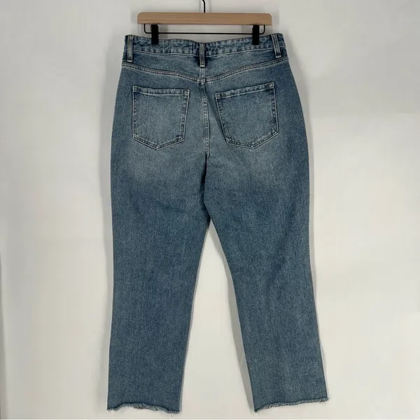 Vervet Super High Rise Beverly Slim‎ Straight Distressed Medium Wash Blue Jeans - Image 9