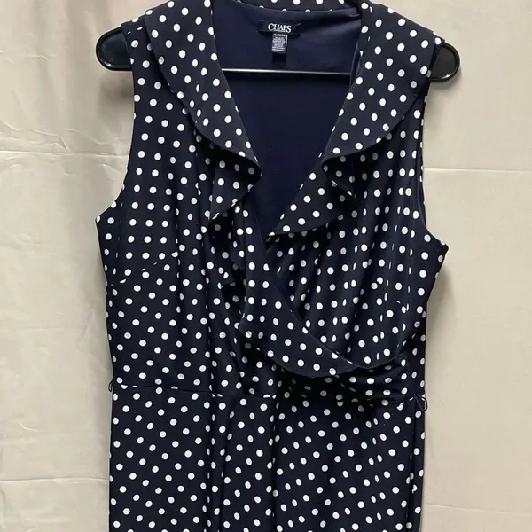 Chaps size XL wrap dress polka dot dress ruffles - Image 4