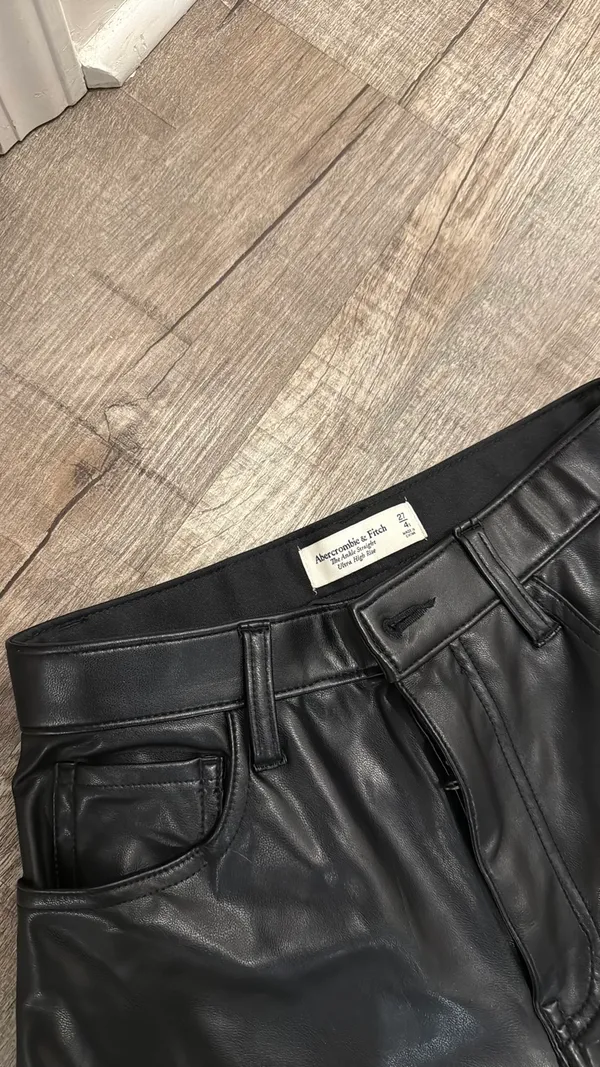 Abercrombie & Fitch The ankle straight ultra high rise curve love leather pants - Image 3