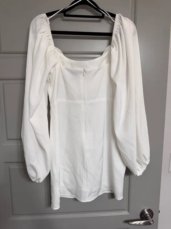 White Princess Polly Long Sleeve Mini Dress - Image 3