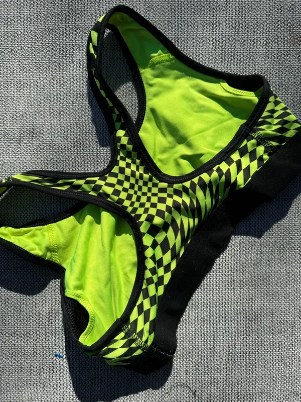 Crazy Yellow Nike Dri-Fit Sports Bra - Image 2