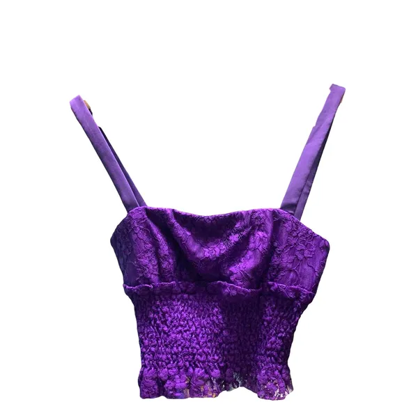 NBD Lupine‎ Purple Lace Ruched Crop Tank Top Revolve Clothing New Size XXS - Image 2