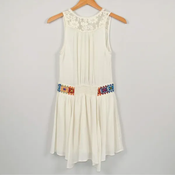 Free People Light Heart Dress with Embroidered Waistline S - Image 9