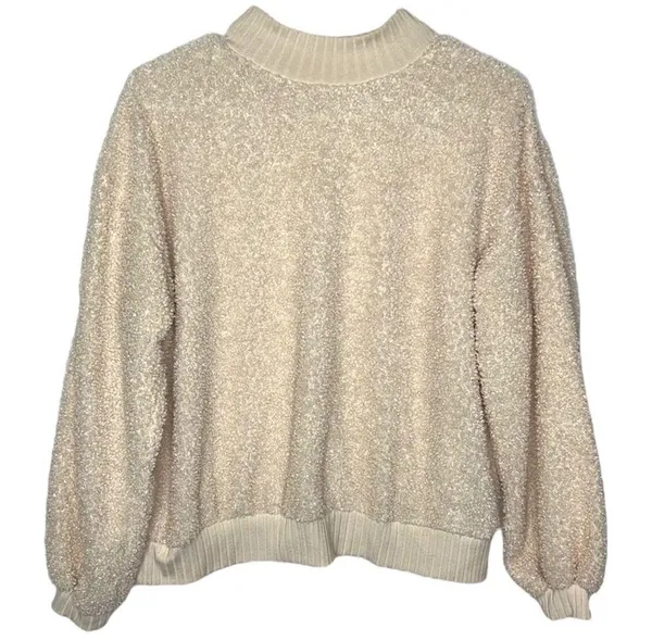 Porridge Sherpa Balloon Sleeve Crewneck Sweater Sweatshirt - Image 4