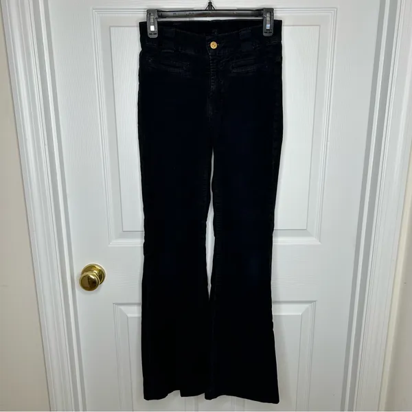 7 For All Mankind Black and Burgundy Corduroy Pants‎ Size 24 - Image 10