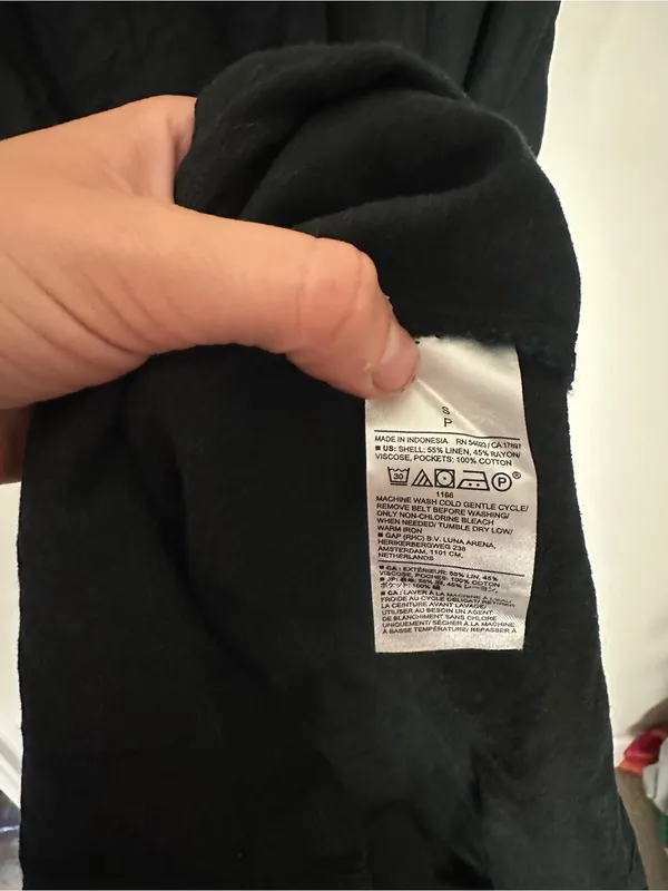 Banana Republic linen belted midi dress black small - Image 4