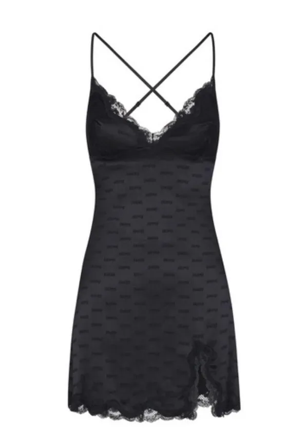 SKIMS Jacquard Lace Slip Dress in Onyx Size XS - Image 2