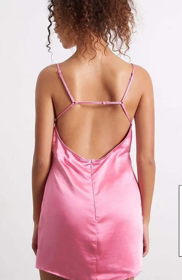 PacSun Pink Satin Dress - Image 3