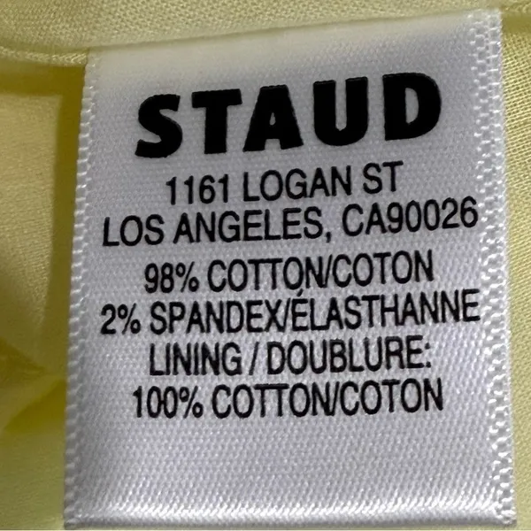 STAUD Tiered Cotton Sea Mini Skirt Sunray‎ Pale Yellow $175 NEW 6 - M - Image 5