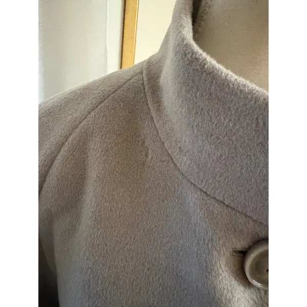 Cinzia Rocca Tan Wool Coat Size 6 - Image 3