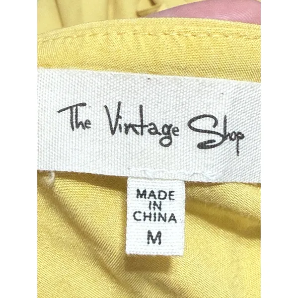 The Vintage Shop Women’s Cottagecore Dress Mustard Puff Sleeve Open Back M NWOT - Image 10