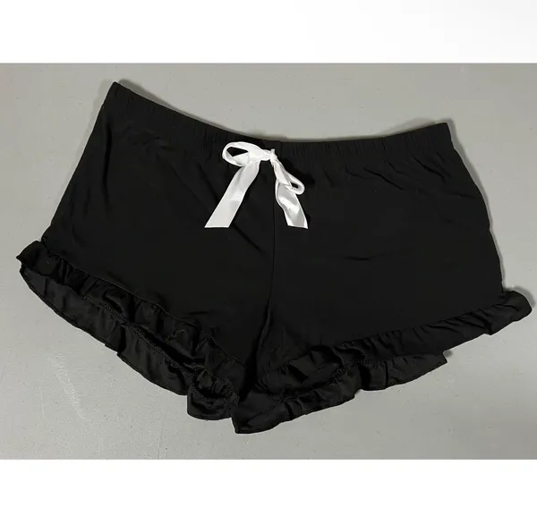Black White Bow Frill Ruffle Shorts Bottoms Size S 🤍🖤 - Image 2