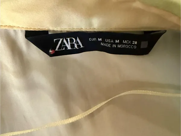 Zara Silky Watercolor Print Button-Down Blouse - Image 3