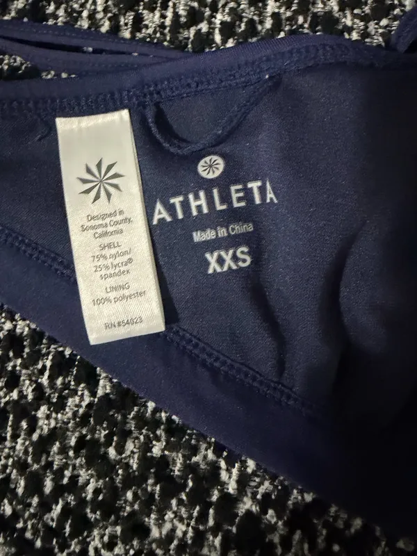 Athleta Scoop Plunge Strappy Navy Binini Top Swim Surf Size XXS - Image 6