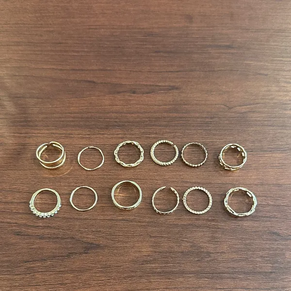 Gold Stacking Ring Set of 10 - Image 3