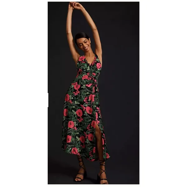 NWT Anthropologie Maeve Ruched Midi Dress size 4 - Image 2