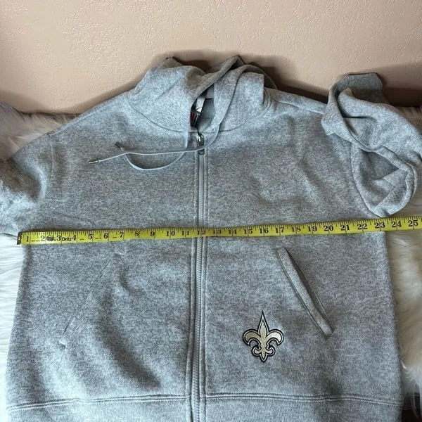 WEAR by Erin Andrews New Orleans Saints Team Heathered Gray Full-Zip Hoodie Size - Image 7