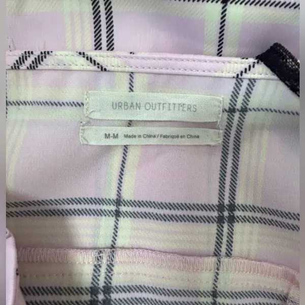 Urban Outfitters Cher Maxi Slip Dress M • Pink Plaid • Lace Straps • Y2K Grunge - Image 13