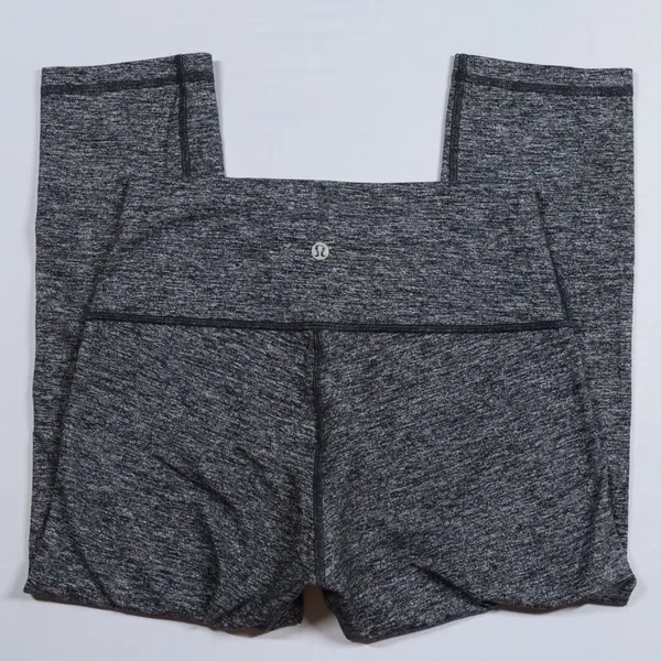 Lululemon Wunder Under Leggings Womens 8 Gray Heathered Space Dye High Rise Crop - Image 3